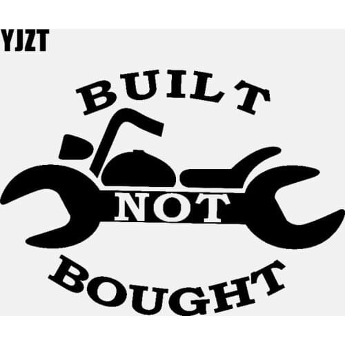 YJZT 18CM*12.9CM Funny BUILT NOT BOUGHT Vinyl Car Window Sticker Decal Black Silver C11-1838