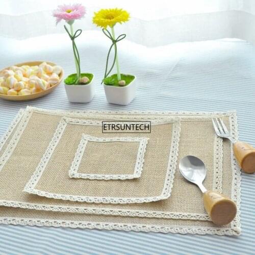 100pcs Creative Jute Coaster for Bowl Mats Placemats Cloth Art Photo Decorationg Coffee Cup Mats Family Wedding Party Household