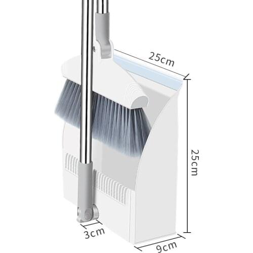 180degree Rotary Broom and Foldable Standing Dustpan Household Floor Cleaning Set JW