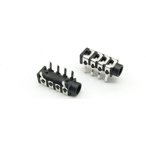 20pcs PJ-313B PJ313B PhoJack 3.5mm 6 contacts 4 conductors stereo audio socket through hole right angle 4 poles audio plug