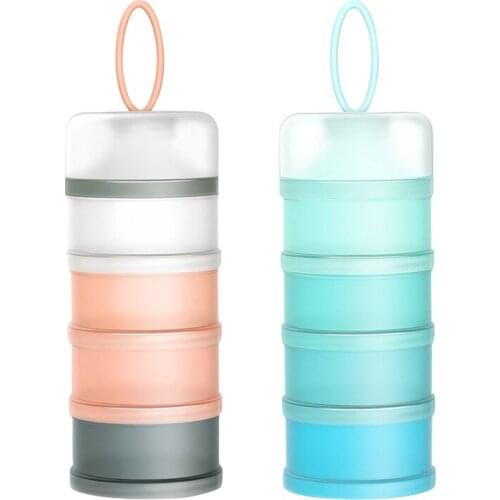 4 layers Baby Food Storage Box Simple Style Portable Essential Cereal Infant Milk Powder Box Toddle Snacks Container