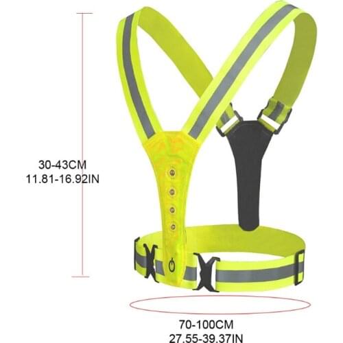 448D High Visibility Vest with LED Reflective Stripes , LED Reflective Waistcoat Safety，Safety Gear Accessories