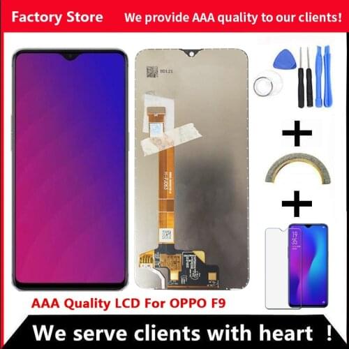 6.3" AAA Quality LCD For OPPO F9 LCD With Frame Display Screen For OPPO F9 LCD Screen Display 2340*1080 Resolution FHD