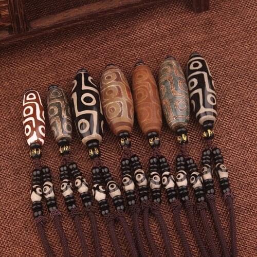 8 Eyes S1.6*4. 2cm 5 colors Evae peace Nature stons Dzi Beads ethnic vintage necklace,Buddha ethnic jewelry toem necklace