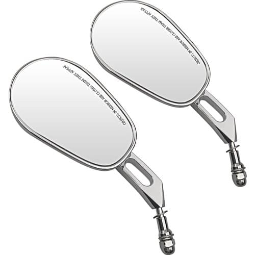 8MM Chrome Rear View Side Mirrors For Harley Street Bob FXDB Fat Boy Iron 883 XL883N Sportster 1200 Custom XL1200C