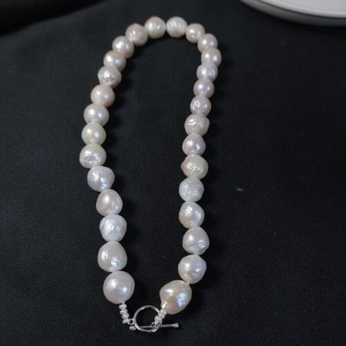 AAA Natural freshwater pearl baroque reborn keshi Edasion near round 11-13mm necklace 43cm