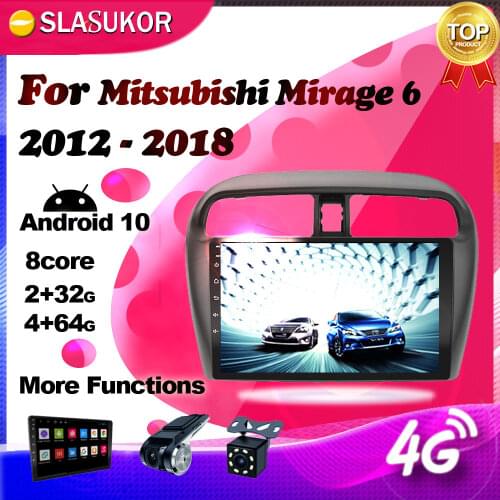 Android 10 Multimedia Player For Mitsubishi Mirage attrage 6 2012 2013- 2018 Navigation GPS 2G+32G 4G Car Radio keine 2din 2 din