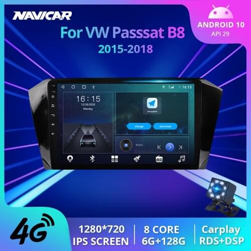 2Din Android10 Car Radio For Volkswagen Passsat B8 2015-2018 GPS Navigation Stereo Receiver Auto Radio Car Multimedia Player IGO