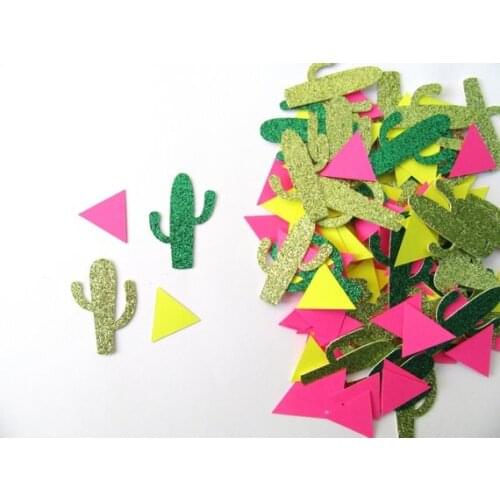 Glitter Cactus Cut Outs fiesta birthday Confettis Table Scatter baby bridal shower bachelorette engagement party decorations