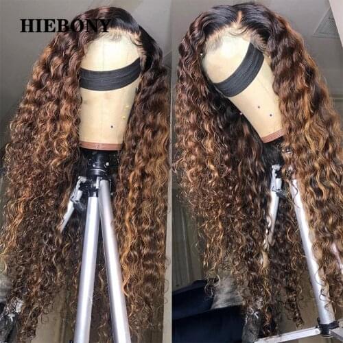 Highlight Curly Lace Front Human Hair Wigs with Baby Hair Brazilian Loose Wave 13x6 Highlight Lace Front Wigs for Black Women