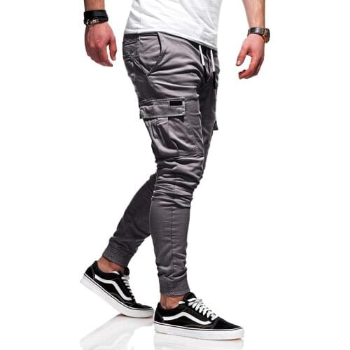 Cargo men pants Mens Jogger Casual Pants Outdoor Elastic Sweatpants Pencil Pants Drawstring Cotton Trousers
