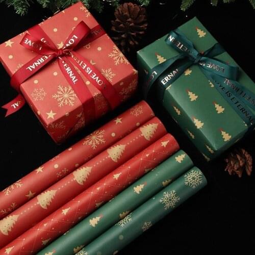 10Pcs New Styles Different Christmas Decoration Gift Box Wrapping Paper DIY Handmade Paper Festival Candy Gifts Packages 70x50cm