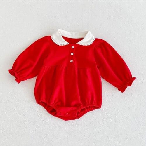 Baby Spring Autumn Clothing Infant Newborn Baby Girls Bodysuit Long Sleeve Cotton Clothes Outfit Doll Collar Baby Jumpsuit