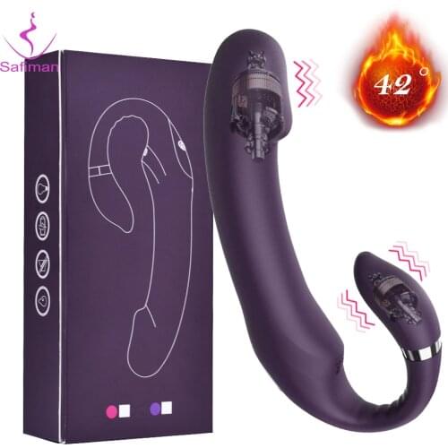 Double-heads Vibrating Strapless Strap-on Dildo Vibrators for Women Penis Lesbian Erotic Toys for Adult Sex Toys for Couples