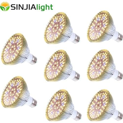 8pcs/lot 50W 78 LED Plant Lamps Grow Light Bulb Full Spectrum Warm Phytolamp Growing for Flowers Plants Indoor Growbox