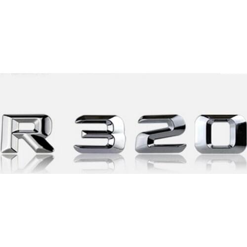 Chrome " R 320 " Car Trunk Rear Letters Words Badge Emblem Letter Decal Sticker for Mercedes Benz R Class R320