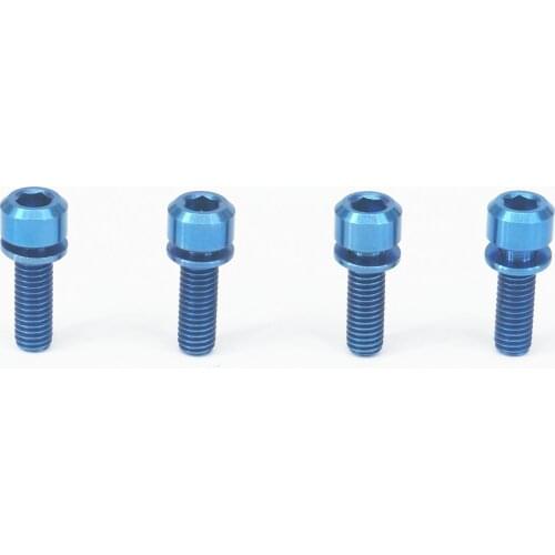 LOT 4 M5 x 16mm Blue TC4 GR5 Titanium Alloy Allen Hex Screw Column Cap Head Bolts For Bicycle