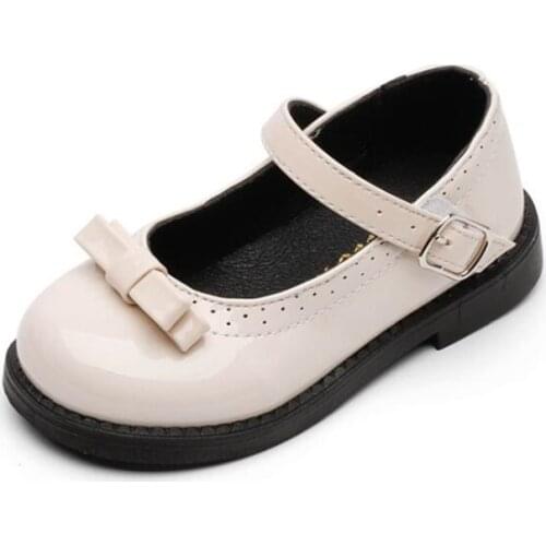 Girls Leather Shoes British Style 2021 Spring New Bow Single Shoes Student Performance Princess Shoes