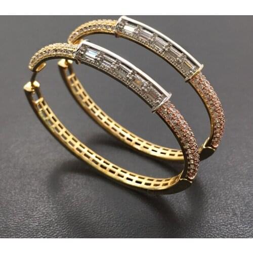 Lanyika Fashion Jewelry Exquisite Circle Big Ear Loops Micro Plated Wedding Birthday Earrings Romantic Bridal Daily Best Gift