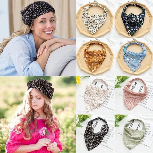 Summer Women Girls Hair Scarf Headband Floral Print Turban Bandana Headwear Kerchief Oil Smoke Proof Hair Protection Head Wrap