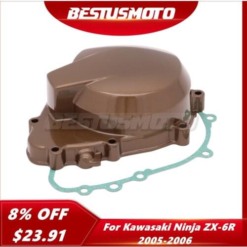 Motorcycle Left Engine Crank Case Stator Generator Cover Crankcase with Gasket For Kawasaki Ninja ZX6R ZX-6R 636 2005-2006