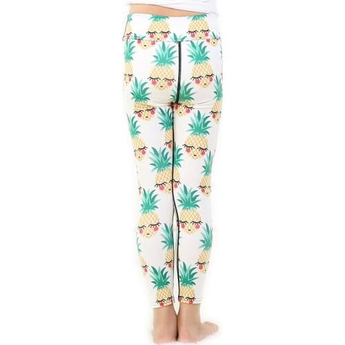 Cute Pineapple Print Kids Yoga Gym Dance Pants 6 To 12 T Running Jogging Sport Leggings