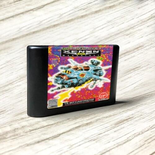 Xenon 2 Megablast - EUR Label Flashkit MD Electroless Gold PCB Card for Sega Genesis Megadrive Video Game Console