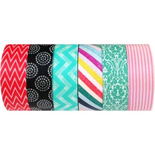 Set of 6 Japanese Washi Masking Tape Collection Premium Value Pack, VPK4
