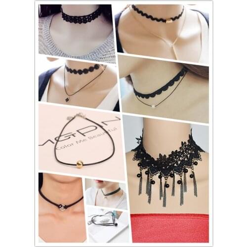 Multi Styles Choose Gothic Choker Neckalce for Women Girls Gift peace tassel wedding Lace Colar Short Necklace Jewelry