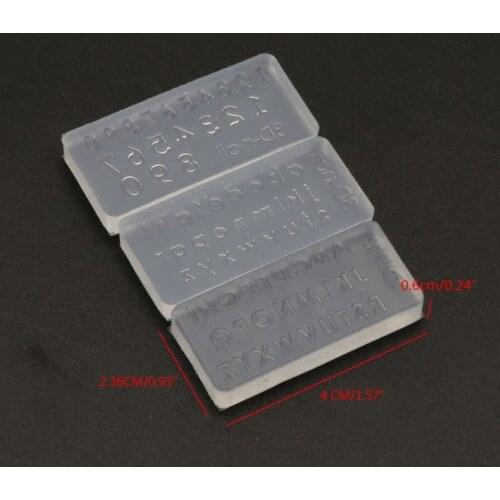 2021 New 3Pcs Small Size Numbers Letters Mold Kit Alphabet Pendant UV Resin Silicone Mold