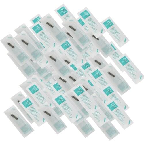 100 Pieces Disposable Tattoo Pen Microblading Needle Permanent Makeup Blades