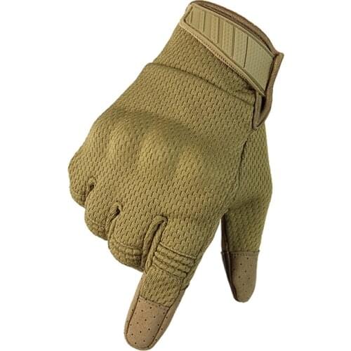 Mens Lightweight Summer Breathable Tactical Gloves Riding Non-slip Wearable Full Finger Gloves Touch Screen Riding Gloves