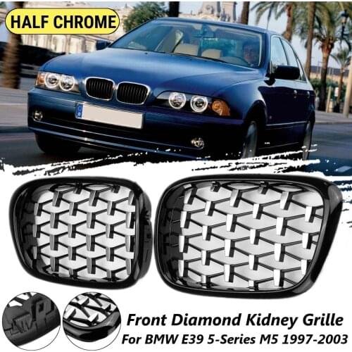 1Pair Diamond Style Front Kidney Grille Grilles For BMW E39 G30 G38 E36 F10 F11 F18 2009 2010 2011 2012 2013-2017 Racing Grills