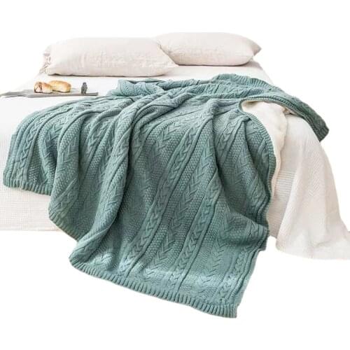 Nordic Winter Striped Fleece Blanket Soft Warm Knitted Blanket Home Decor Bedspread Plush Throw Blankets for Beds Sofa