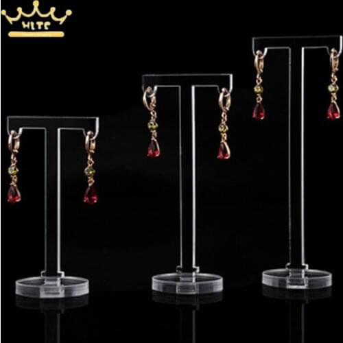 T-shaped Acrylic Detachable Earrings Display Stand Portable Jewelry Earrings Display Storage Shelf High School Low 3 Pcs/ Set