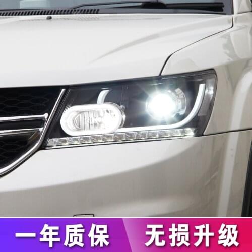 Tuning cars Headlight For Dodge Journey Fiat Freement Headlights LED DRL Running lights Bi-Xenon Beam Fog lights angel eyes