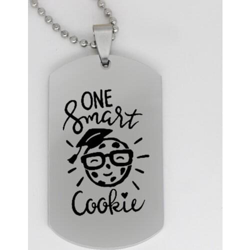 Ufine jewelry inspirational gift pendant army card one smart cookie stainless steel customed necklace N4180