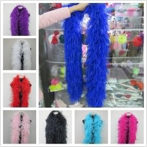 YY-tesco Quality 6Layers Natural Ostrich Feather Boa Stage Performance Clothing Accessories Decoration Diy White Feather