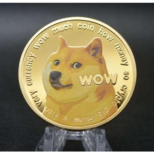 X21 Gold Dogecoin Coins Commemorative Collectors Gold Plated Doge Coin New