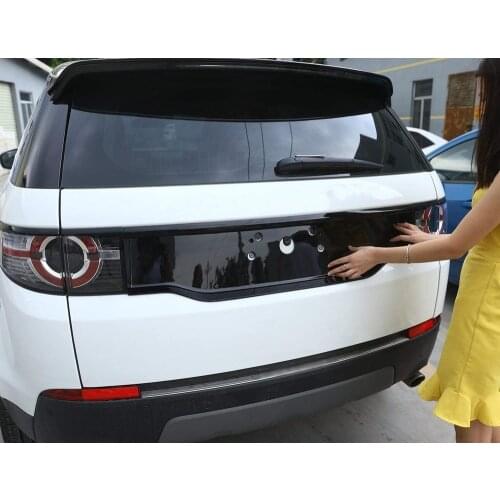 Gloss Black Tail Door License Plate Bottom Protector Frame Trim 1pc For Land Rover Discovery Sport 2015-2017