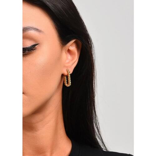 LUNA CHIAO Fashion Jewelry Zinc Alloy Metal Swirl Twisted Chain Hoops Earrings for Women