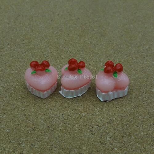 1pcs/lot resin pink strawberry plate Cake 14mm Cabochons Scrapbooking Hair Bow Center Card Frame Making Craft DIY B009-7