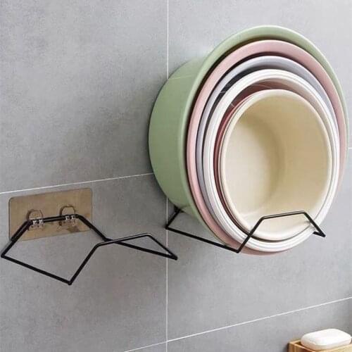 1pcs Wall-mounted Iron Hook Strong Sticker Bathtub Washbasin Hanger kitchen towel holder Bathroom Storage Rack home Organizer