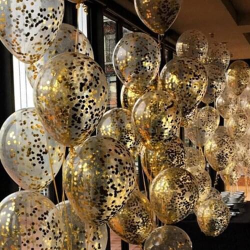 10pcs 12 Inch Latex Clear Birthday Balloons Silver Red Blue Confetti Inflatable Balloons Wedding Birthday Party Decor Supplies