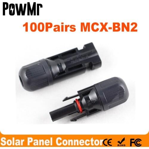100 Pairs Male and Female Solar Panel Connector Used for Solar Cable Suitable Cable Cross Sections 2.5mm2~6.0mm2 IP67