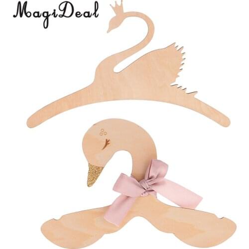 2pcs/Set Novelty Swan Baby Kids Room Nursery Wooden Coat Clothes Hook Hanger Gift Favor Photo Prop