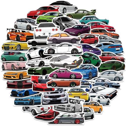 25/50PCS Retrofit Racing Car Graffiti Stickers Laptop Guitar Luggage Bike Skateboard Waterproof Sticker Decal Kid Toy