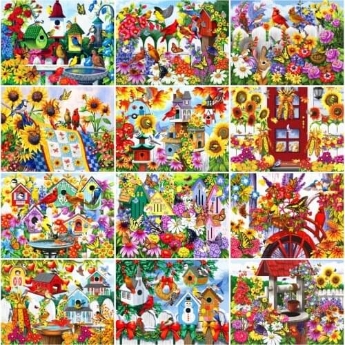 AZQSD Diamond Painting Bird Cross Stitch Kits Picture Of Rhinestones Diamond Embroidery Animal Mosaic Handmade Home Decor