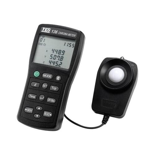 Fast arrival TES-136 Color illuminometer Chroma Meter 0.1 to 99990 lx