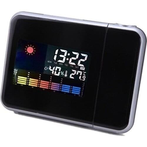 New Digital Projection Clock Weather Multi Function Alarm Color Screen Calendar